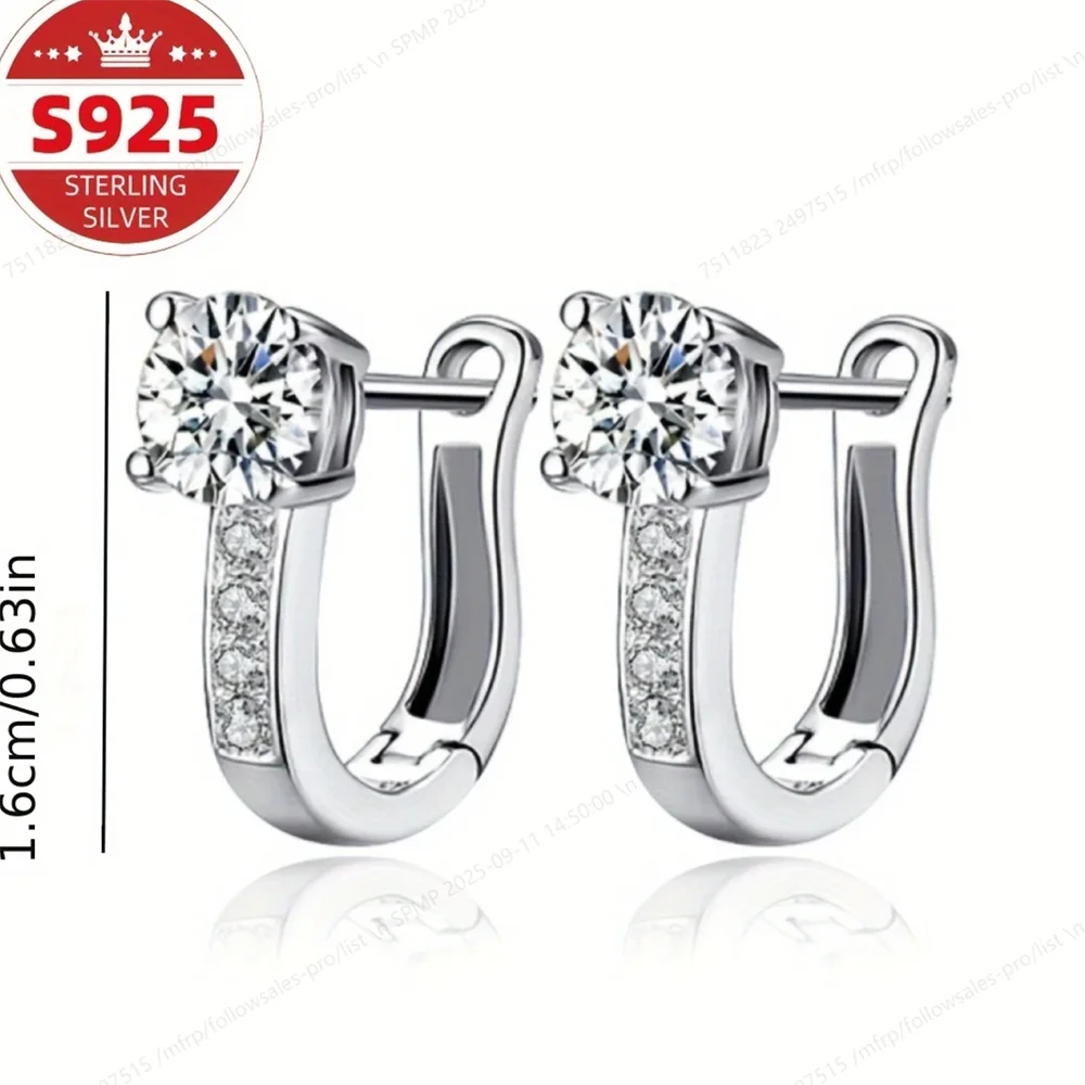 Luxury S925 Sterling Silver Exquisite Zirconia Earrings for Women, Fashionable and Elegant Wedding Gift Accessories