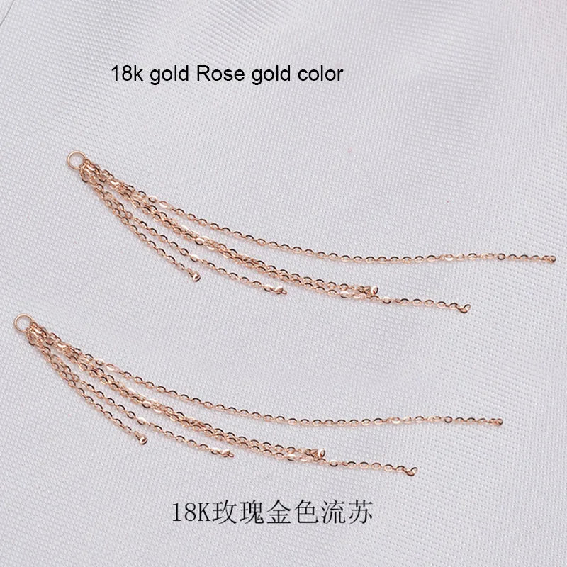 Women DIY Jewelry  Earring Accessrioes Fashion Design Au750 18k Gold  Chains Tassel
