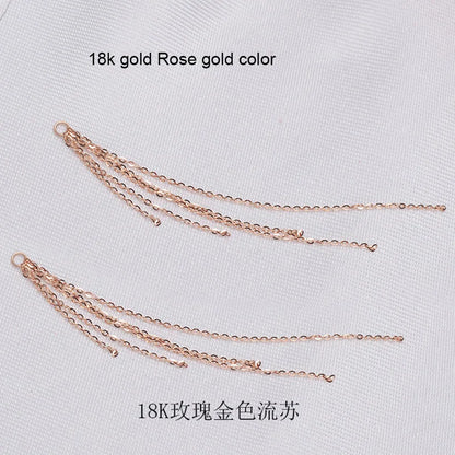 Women DIY Jewelry  Earring Accessrioes Fashion Design Au750 18k Gold  Chains Tassel