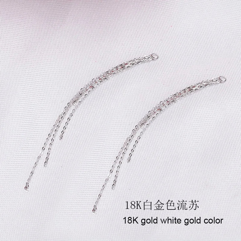Women DIY Jewelry  Earring Accessrioes Fashion Design Au750 18k Gold  Chains Tassel