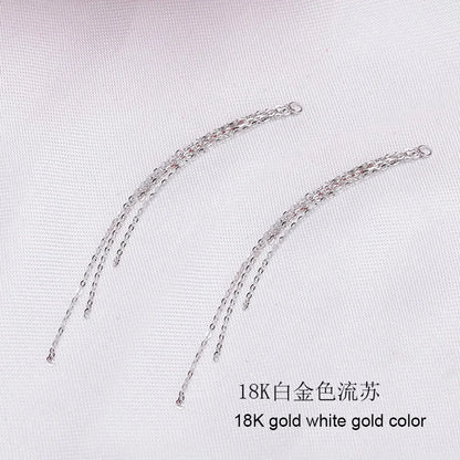Women DIY Jewelry  Earring Accessrioes Fashion Design Au750 18k Gold  Chains Tassel