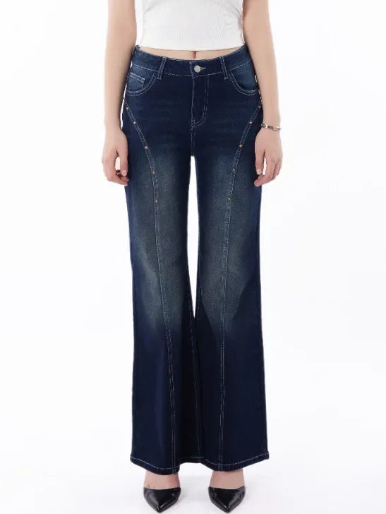 Jeans For Women, Retro Micro Flared Plus Size Jeans For Women, Slim Fit And Fashionable Women's Pants