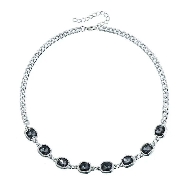 Women's Gray Glass Jewelry Long Tassel Layered Bracelet Drop Earrings Fashion Accessories Trendy Daily Party Wear Gift