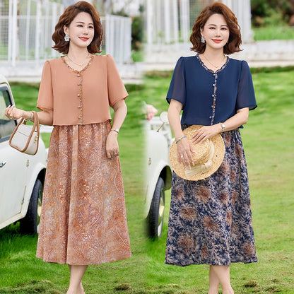 Women's Midi Dress with Chiffon Overlay... → "Paisley Chiffon Midi Dress