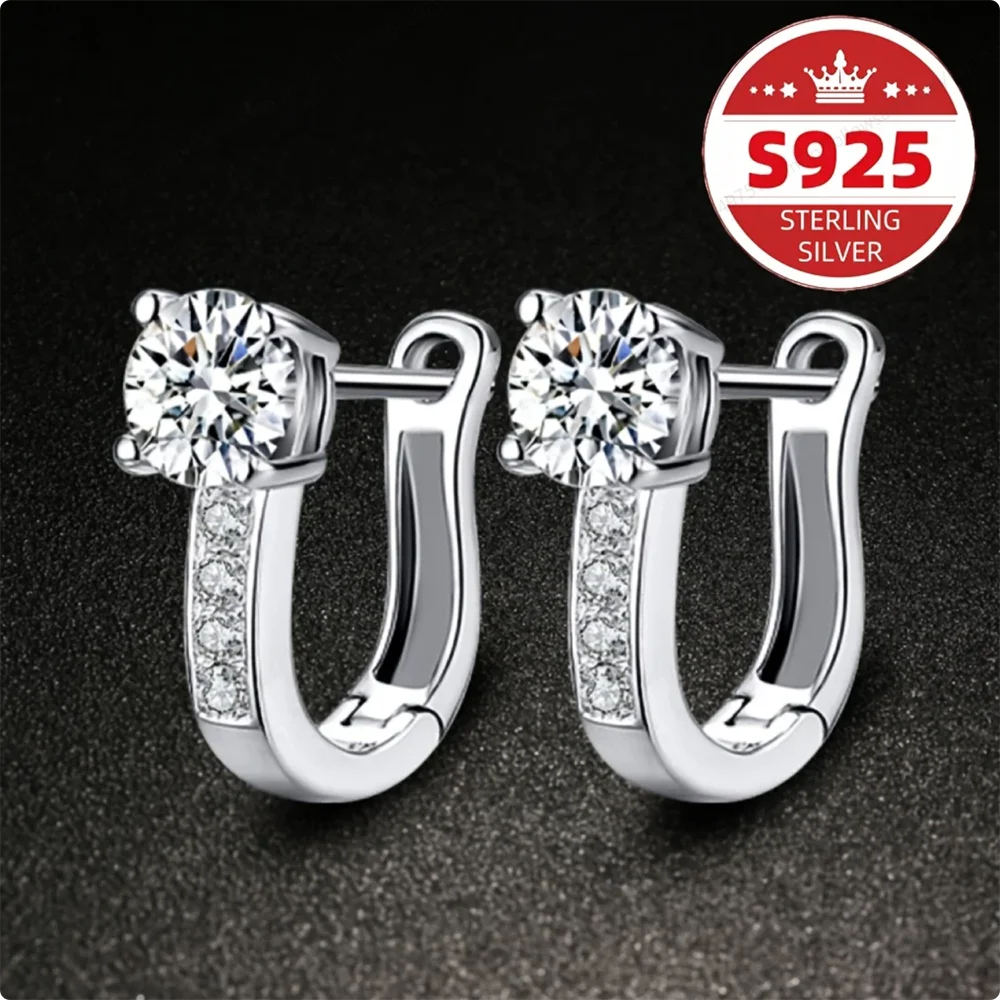 Luxury S925 Sterling Silver Exquisite Zirconia Earrings for Women, Fashionable and Elegant Wedding Gift Accessories