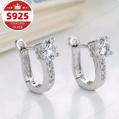 Luxury S925 Sterling Silver Exquisite Zirconia Earrings for Women, Fashionable and Elegant Wedding Gift Accessories