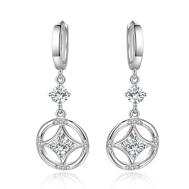 Earrings for Women 925 Sterling Silver Plated 18k Gold Wedding Jewelry Fine Jewelry