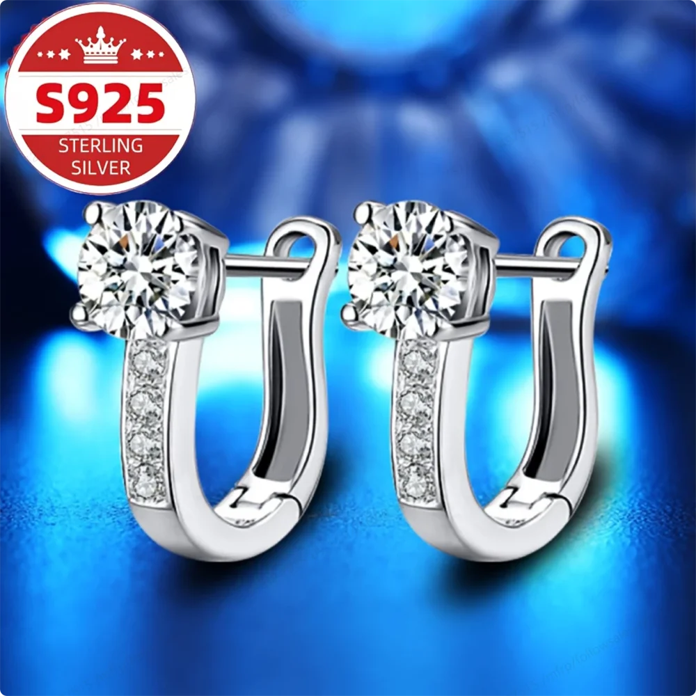 Luxury S925 Sterling Silver Exquisite Zirconia Earrings for Women, Fashionable and Elegant Wedding Gift Accessories