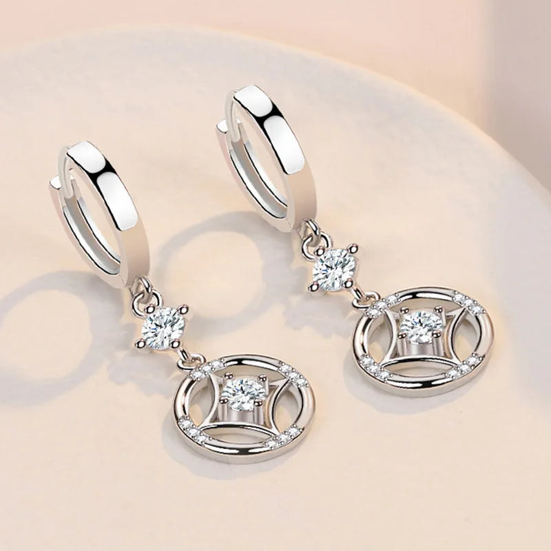 Earrings for Women 925 Sterling Silver Plated 18k Gold Wedding Jewelry Fine Jewelry