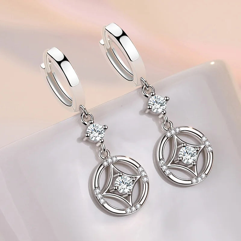 Earrings for Women 925 Sterling Silver Plated 18k Gold Wedding Jewelry Fine Jewelry