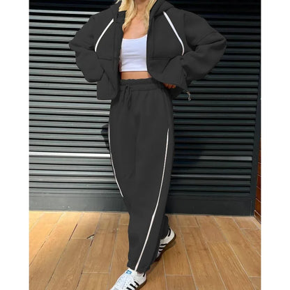 Women's Sweatsuits 2 Piece Outfits Lounge Sets Long Sleeve Zip Sweatshirt and Baggy Sweatpants with Pockets Casual Tracksuit