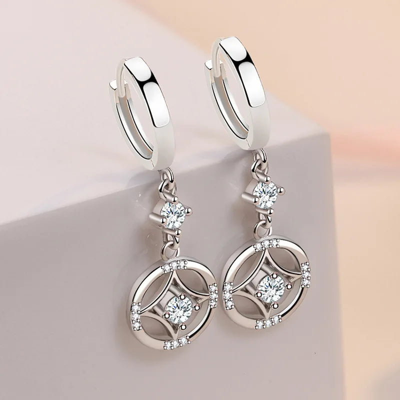 Earrings for Women 925 Sterling Silver Plated 18k Gold Wedding Jewelry Fine Jewelry