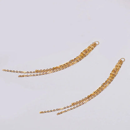 Women DIY Jewelry  Earring Accessrioes Fashion Design Au750 18k Gold  Chains Tassel