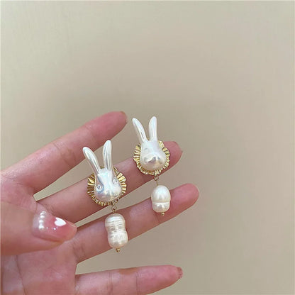 Earrings For Women Gold Fashion Jewelry Pendant Girls Trend Gift Hanging Dangler Eardrop Clasp Female Heart Simple