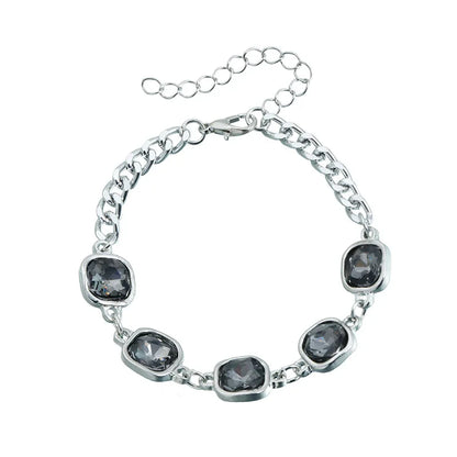 Women's Gray Glass Jewelry Long Tassel Layered Bracelet Drop Earrings Fashion Accessories Trendy Daily Party Wear Gift