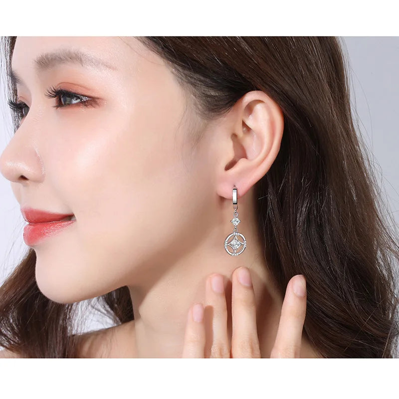 Earrings for Women 925 Sterling Silver Plated 18k Gold Wedding Jewelry Fine Jewelry