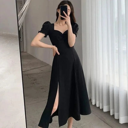Woman Dress Midi Dresses for Women 2025 Evening... → "Y2K Puff Sleeve Midi Dress