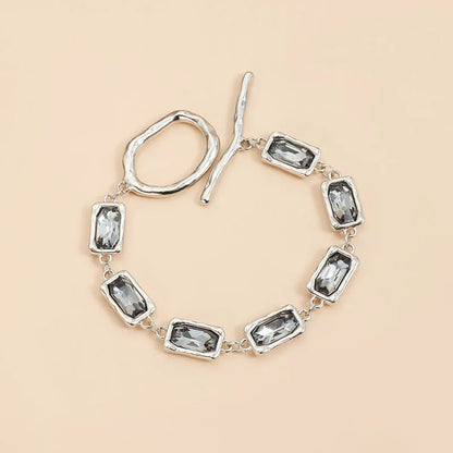 Women's Gray Glass Jewelry Long Tassel Layered Bracelet Drop Earrings Fashion Accessories Trendy Daily Party Wear Gift