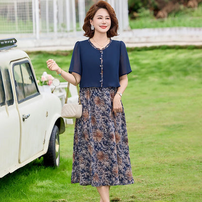 Women's Midi Dress with Chiffon Overlay... → "Paisley Chiffon Midi Dress